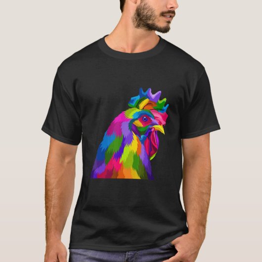 Haan Kip Multicolor T-shirt (Voorkant)
