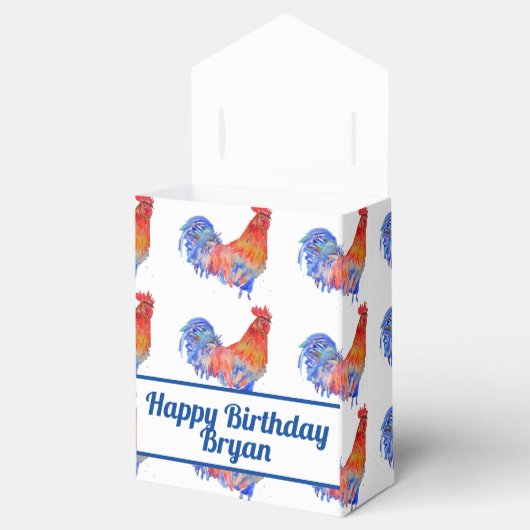 Haan Kip Verjaardag Dier Cake Favor Box Bedankdoosjes (Geopend)