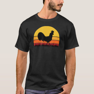 Haan Kip Zwart Oranje Geel Boerderij Boer Fa T-shirt
