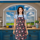 Haan kippen boerderij zwart rood roze schort