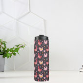 Haan kippen boerderij zwart rood roze thermosbeker