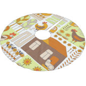 Haan, kippen, geometrische bloementekening. kerstboom rok (Gekanteld)