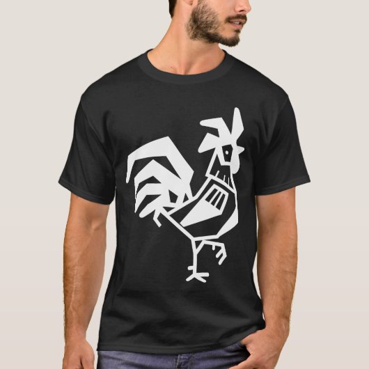Haan Kippen Vogel retro T-shirt (Voorkant)