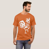 Haan Kippen Vogel retro T-shirt (Voorkant volledig)