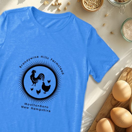 Haan kippen zwart ontwerp met tekst Tri-Blend shirt