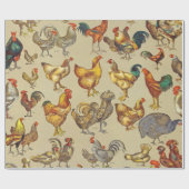 haan kippendier Boerderij landdier Cadeaupapier (Vlak)