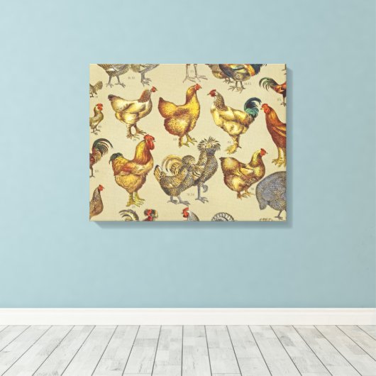 haan kippendier Boerderij landdier Canvas Afdruk (Insitu (Houten vloer))