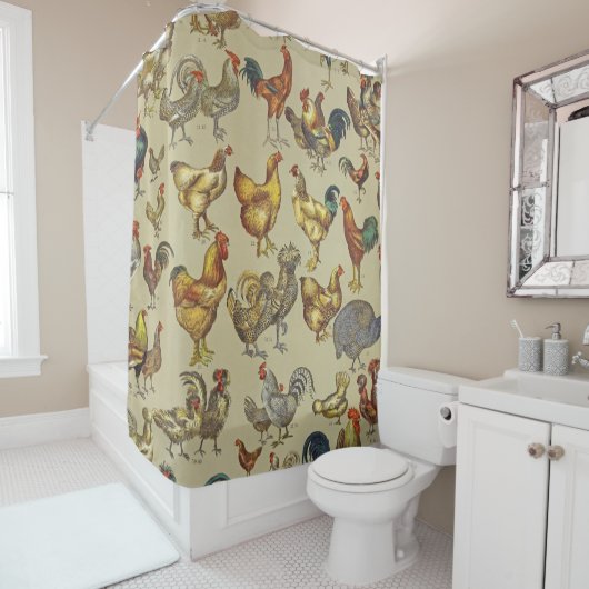 haan kippendier Boerderij landdier Douchegordijn (In situ)