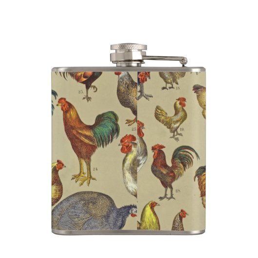 haan kippendier Boerderij landdier Heupfles (Achterkant)