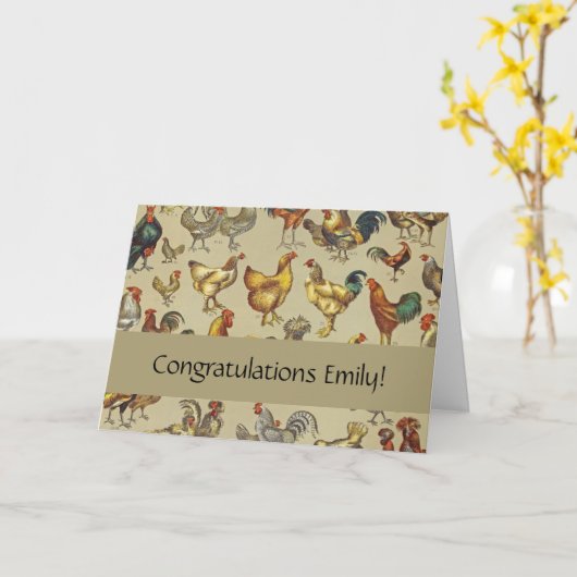 haan kippendier Boerderij landdier Kaart (Gele Bloem)