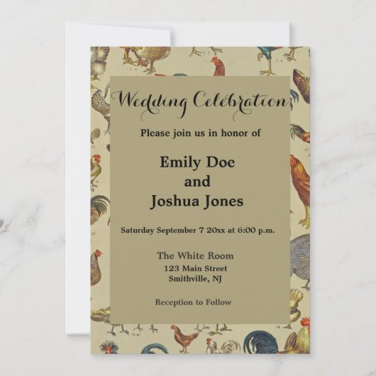 haan kippendier Boerderij landdier Kaart (Voorkant)