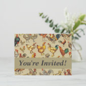 haan kippendier Boerderij landdier Kaart (Staand voorkant)