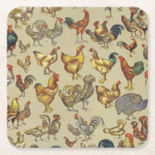 haan kippendier Boerderij landdier Kartonnen Onderzetters (Voorkant)