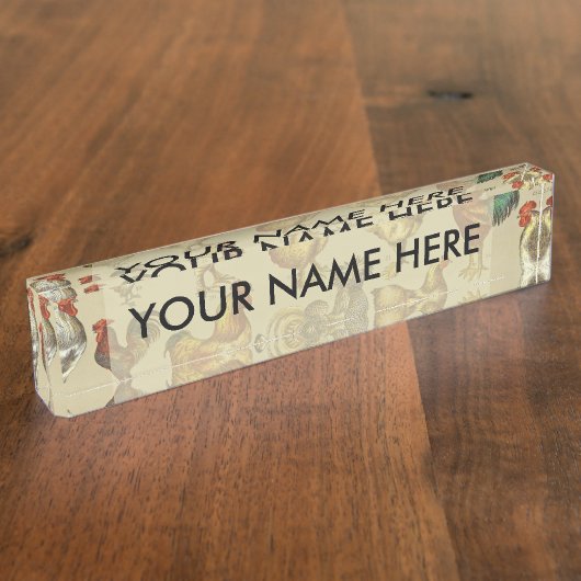 haan kippendier Boerderij landdier Naambordje (Zijkant)