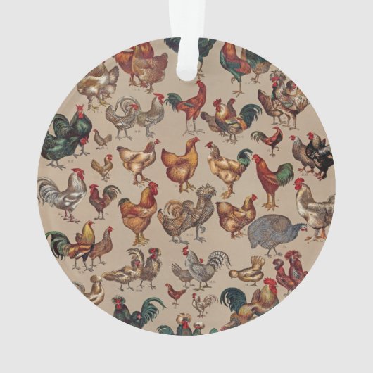 haan kippendier Boerderij landdier Ornament (achterkant)