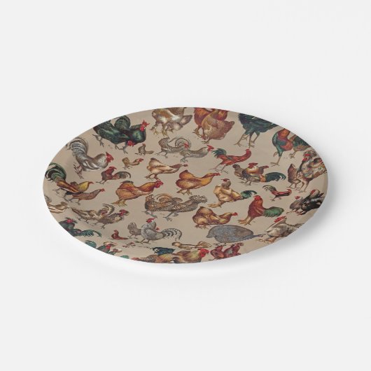 haan kippendier Boerderij landdier Papieren Bordje (Gekanteld)