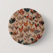 haan kippendier Boerderij landdier Ronde Button 5,7 Cm (Voorkant)