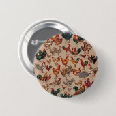 haan kippendier Boerderij landdier Ronde Button 5,7 Cm (Voorkant /achterkant)