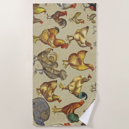 haan kippendier Boerderij landdier Strandlaken (Voorkant)