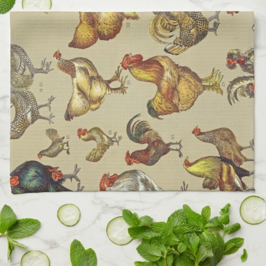 haan kippendier Boerderij landdier Theedoek (Gevouwen)