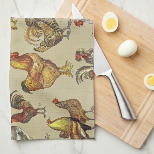 haan kippendier Boerderij landdier Theedoek (Quarter Fold)