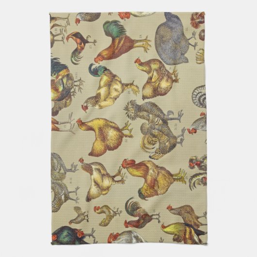 haan kippendier Boerderij landdier Theedoek (Verticaal)