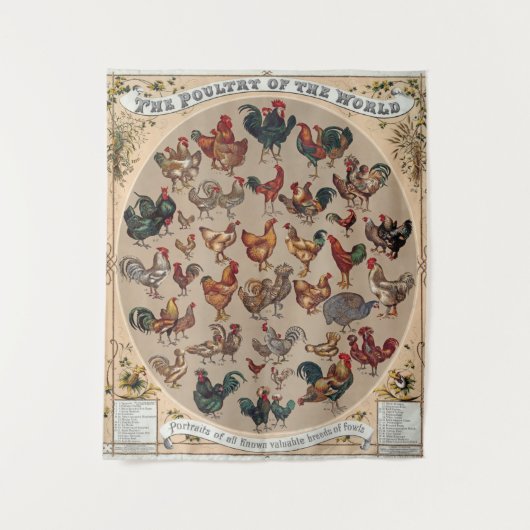 haan kippendier Boerderij landdier Wandkleed (Voorkant)