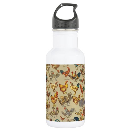 haan kippendier Boerderij landdier Waterfles (Voorkant)