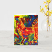 Haan kleurrijke Kaart (Gele Bloem)