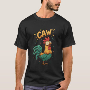 Haan Kraai Grappige Kip Liefhebber Cartoon Boerder T-shirt