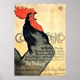 Haan kraait door Théophile Alexandre Steinlen Poster
