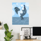 Haan Lichtblauw Keuken Muur Kunst - Poster (Thuiskantoor)