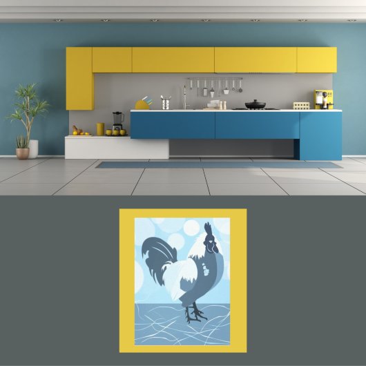 Haan Lichtblauw Keuken Muur Kunst - Poster