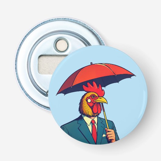 Haan man button flesopener (Voorkant)