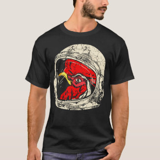 Haan met astronautenhelm t-shirt