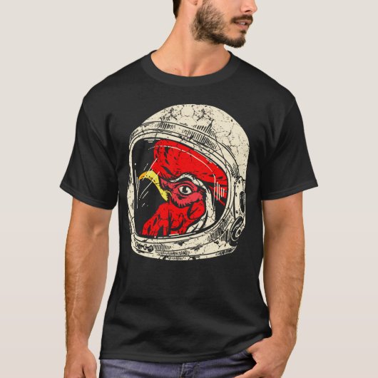 Haan met astronautenhelm t-shirt (Voorkant)