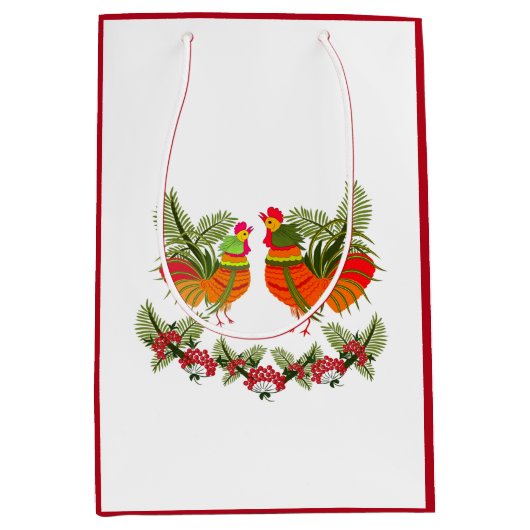 Haan met kip medium cadeauzakje (Voorkant)