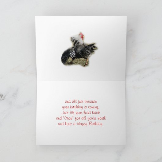 Haan met slechte houding kaart- voor elke gelegenh kaart (Binnen)