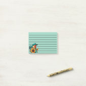 Haan Met Turquoise Hoed en Zonnebloemen Post-it® Notes (Op bureau)