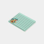 Haan Met Turquoise Hoed en Zonnebloemen Post-it® Notes (Schuin)