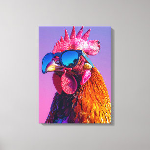 haan met zonnebril canvas afdruk