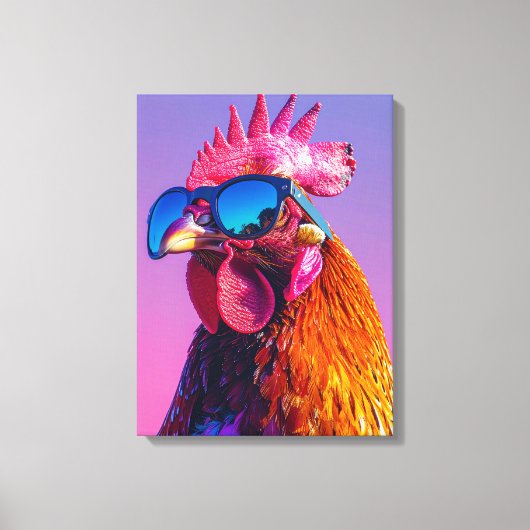 haan met zonnebril canvas afdruk (Voorkant)