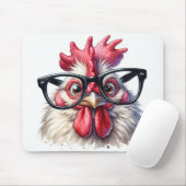 Haan met zwarte bril muismat (Met muis)