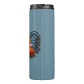 Haan op Blue Farmers Naam Sjabloon Thermosbeker (Achterkant)