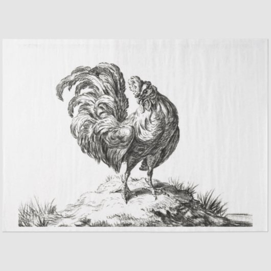 Haan op een Hill Decoupage  Boerderij Tissuepapier (Voorkant)