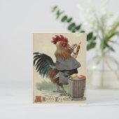 Haan Pasen Gekleurde Eierpijp Sigaar Feestdagenkaart (Staand voorkant)