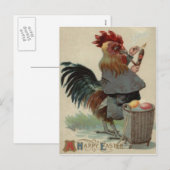 Haan Pasen Gekleurde Eierpijp Sigaar Feestdagenkaart (Voorkant / Achterkant)