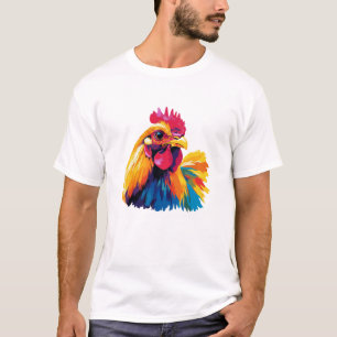 Haan Portret Illustratie Aquarel Schilderen T-shirt