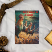 Haan Rendez-vous in de wei Briefkaart