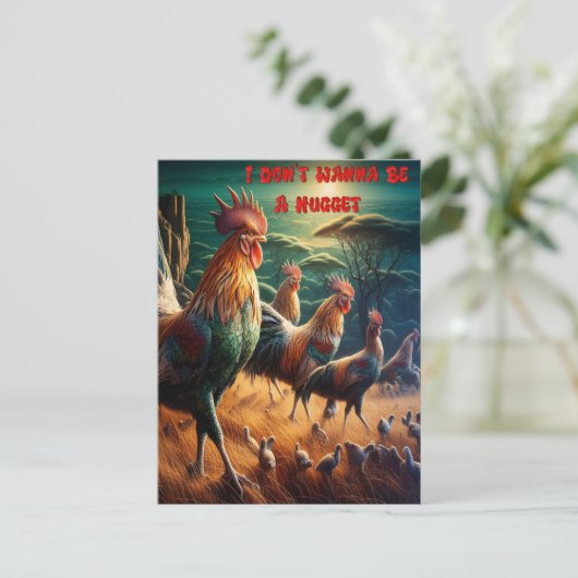 Haan Rendez-vous in de wei Briefkaart (Staand voorkant)